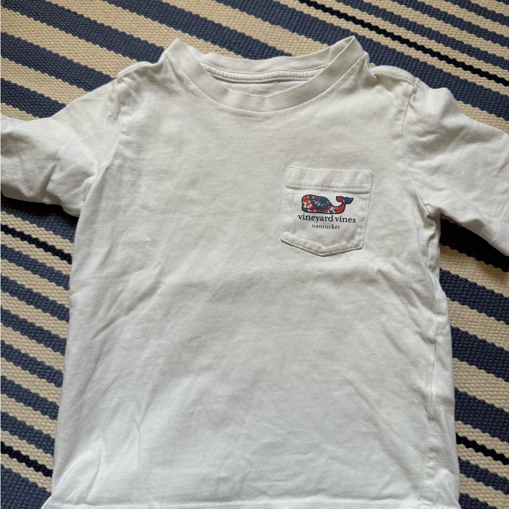Vineyard Vines Kids Nantucket Whale Tee - White and Red - Picture 2 of 3